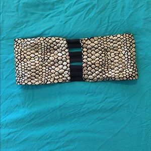 DONATED!! Ladder front bikini top strapless gold snake print